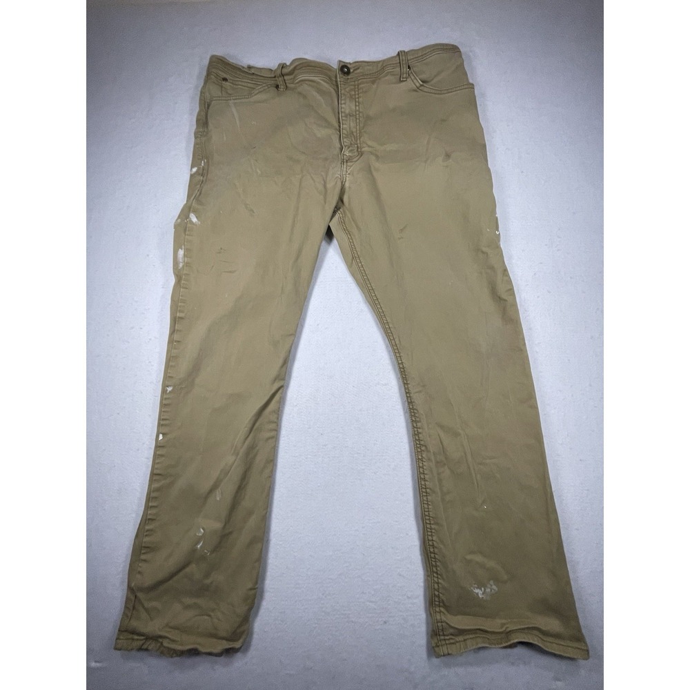 Wrangler Straight Fit‎ Khaki Pants Men's 38x30 Workwear Paint Marks